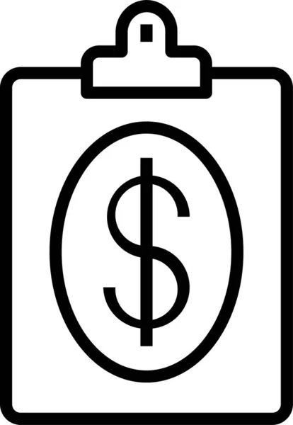 Clipboard Document Cash Icon — Stock Vector