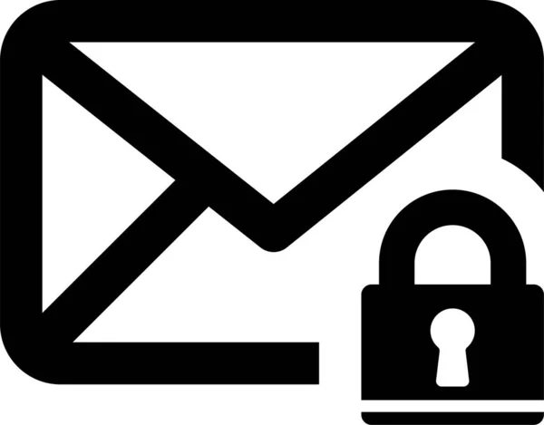 Blokada Poczty Mail Ikona Prywatna Stylu Zarys — Wektor stockowy