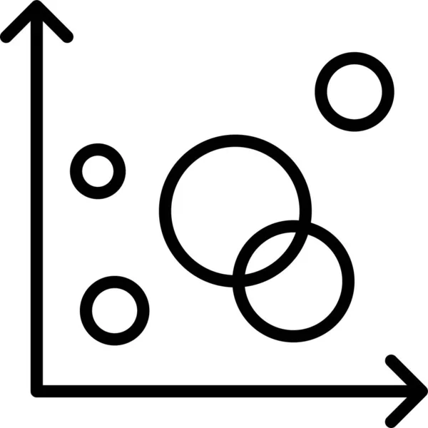 Gráfico Bolhas Ícone Infográficos Estilo Esboço — Vetor de Stock