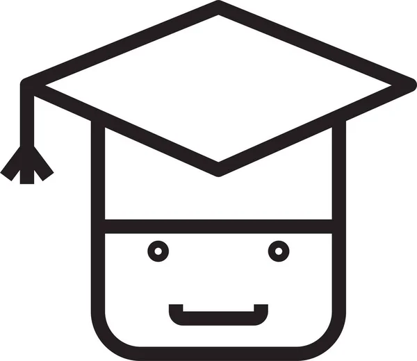 Graduate Degree Onderwijs Icoon Grote Lijnen — Stockvector