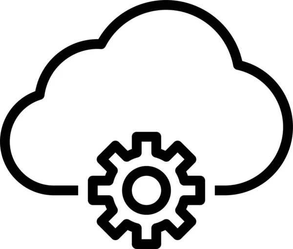 Icono Almacenamiento Proceso Nube Estilo Esquema — Archivo Imágenes Vectoriales