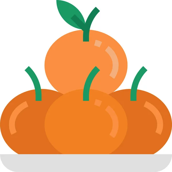 Pomarańcze Owoców Mandarynki Ikona Kategorii Chiński Nowy Rok — Wektor stockowy