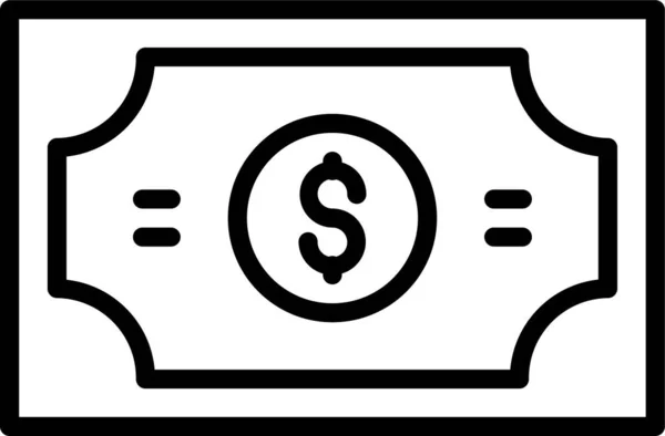 Νόμισμα Χρήματα Εικονίδιο Μετρητών Στυλ Περίγραμμα — Διανυσματικό Αρχείο