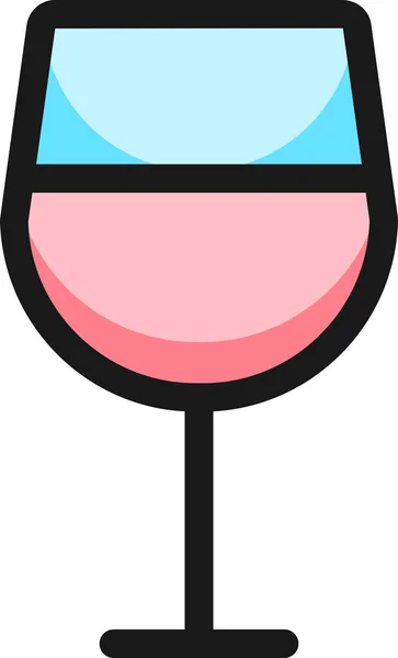 Wine Glass Filled Outline Icon Filled Outline Style — Stock Vector