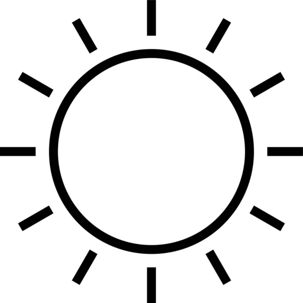 Sommerwetter Sonnige Ikone Umrissstil — Stockvektor