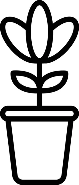 Ikona Ogrodnictwa Doniczkowego Zarysie Stylu — Wektor stockowy