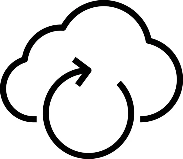 Иконка Технологии Хранения Облаков Стиле Абрис — стоковый вектор