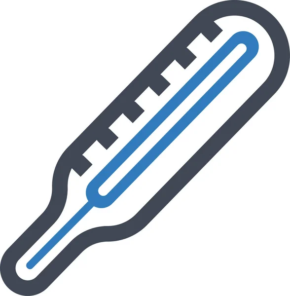 Koorts Gezondheidszorg Thermometer Pictogram Platte Stijl — Stockvector