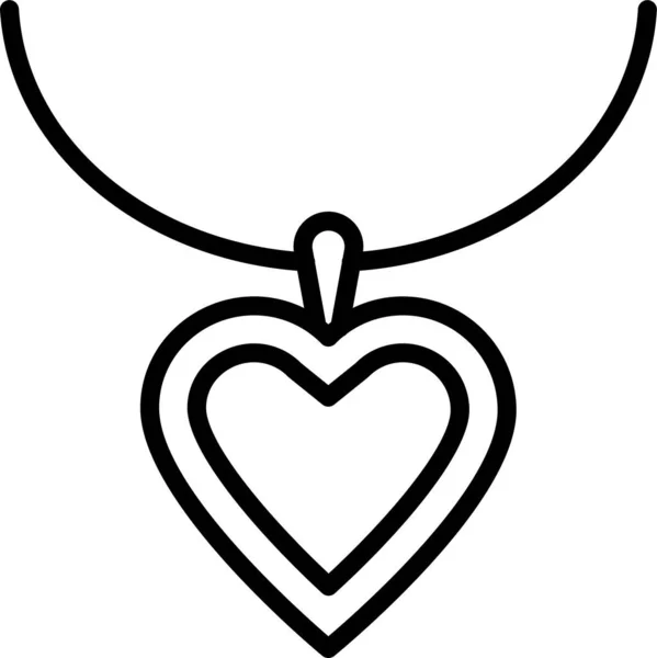 Accesorios Joyería Icono Del Corazón Estilo Del Esquema — Archivo Imágenes Vectoriales