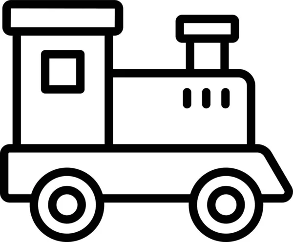 Поїзд Двигун Паровий Значок Стилі Контур — стоковий вектор