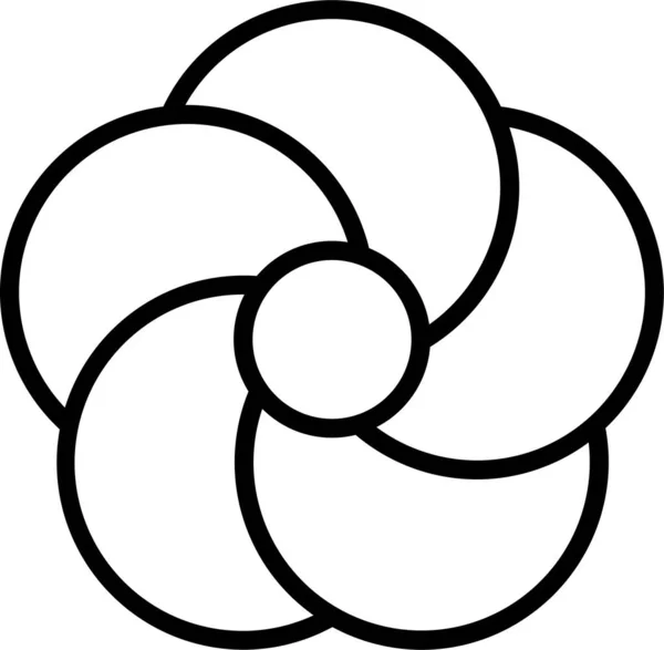 Natur Blütenblätter Botanisches Symbol Umrissstil — Stockvektor