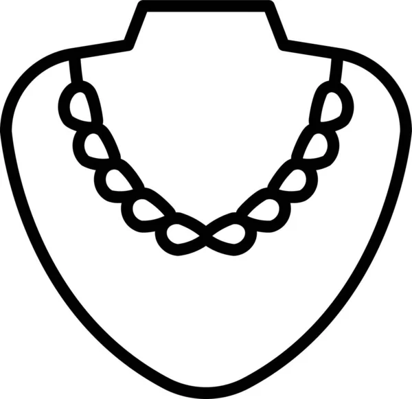 Collar Colgante Icono Joyería Estilo Del Esquema — Vector de stock