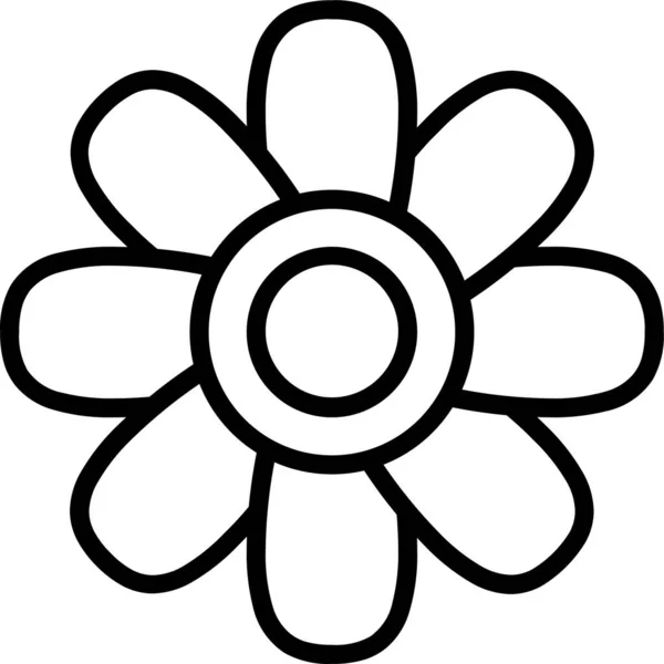 Вышивка Цветов Иконка Ручной Работы Стиле Наброска — стоковый вектор