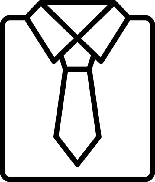 Ropa Uniforme Icono Corbata Estilo Del Esquema — Vector de stock