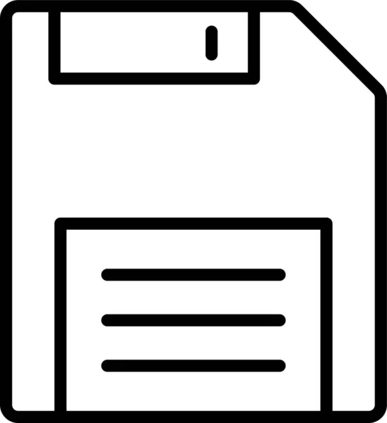 Floppy Flash Disk Symbol Outline Stil — Stockvektor