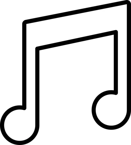 Icono Canción Nota Musical Estilo Esquema — Vector de stock