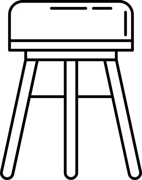 板凳家具座椅图标 轮廓风格 — 图库矢量图片