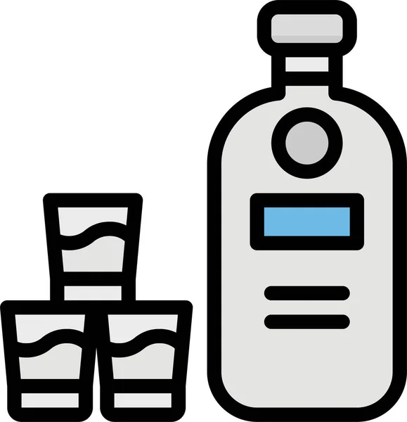 Alcohol Bar Fles Pictogram Gevulde Outline Stijl — Stockvector