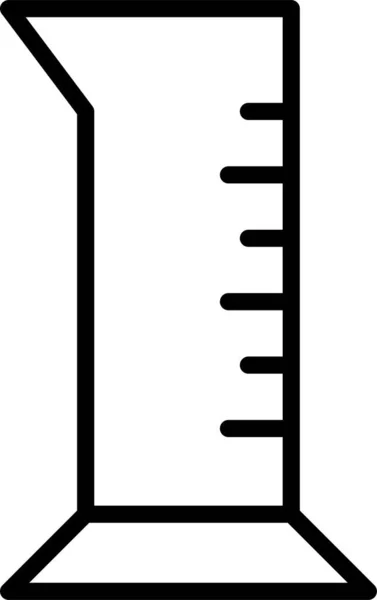 Измерение Значка Лаборатории Трубы Стиле Контура — стоковый вектор