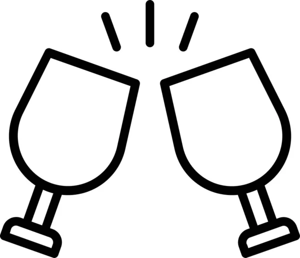 Bebida Festa Ícone Álcool Estilo Esboço — Vetor de Stock