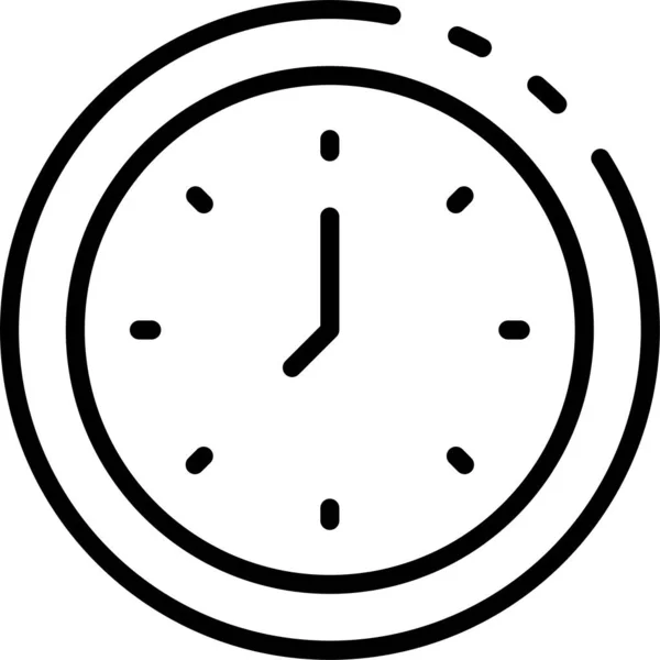 Muur Klok Horloge Pictogram — Stockvector