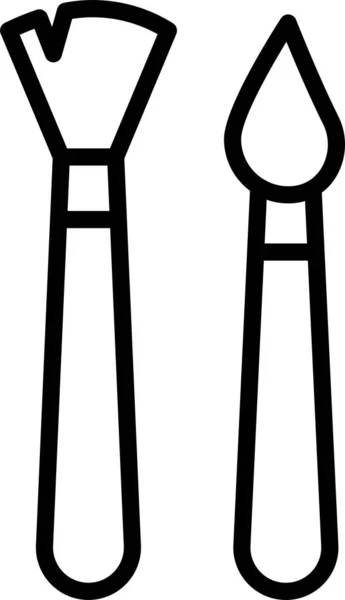 Pinselpinsel Symbol Umrissstil — Stockvektor