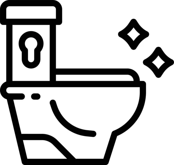 Baño Cuarto Baño Icono Estilo Esquema — Archivo Imágenes Vectoriales