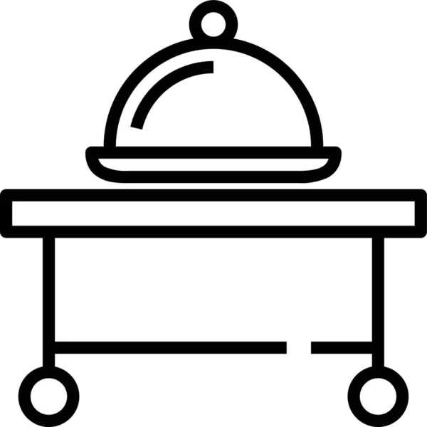 Servir Icono Cloche Catering Estilo Esquema — Vector de stock