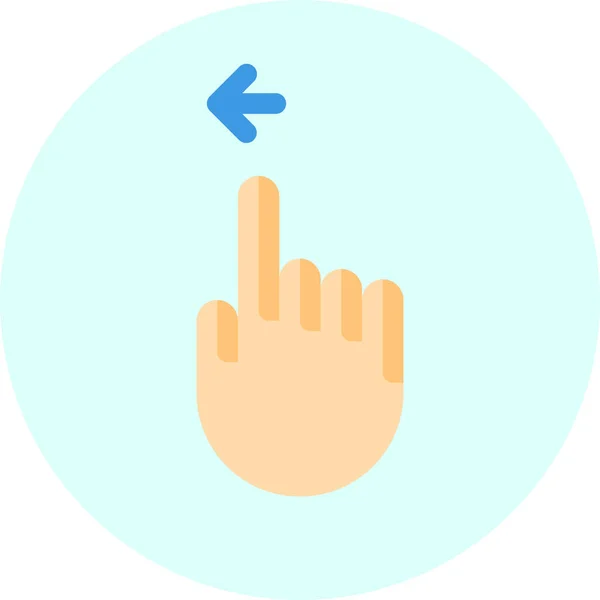 Χειρονομία Δάχτυλο Αριστερό Εικονίδιο Επίπεδη Στυλ — Διανυσματικό Αρχείο