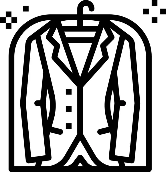 Tissu Vêtements Trèfle Icône Dans Style Contour — Image vectorielle