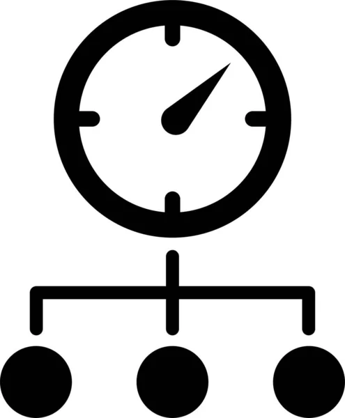 Clock Management Team Icon Solid Style — Stock Vector