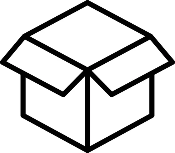 Caja Entrega Paquete Icono Estilo Esquema — Vector de stock