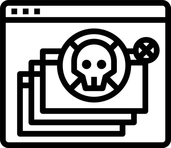 Totenkopf Ikone Der Computerkriminalität — Stockvektor