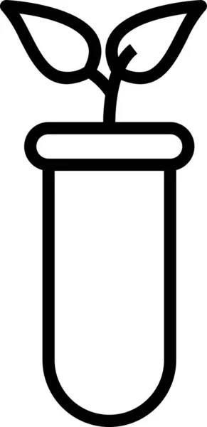 Иконка Тестирования Листьев Растений Стиле Наброска — стоковый вектор