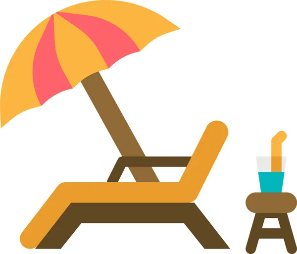 沙滩椅在夏季类别中放松图标 — 图库矢量图片