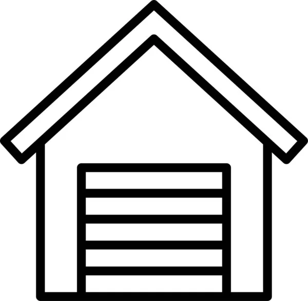 Icône Entrepôt Stockage Garage Dans Style Outline — Image vectorielle