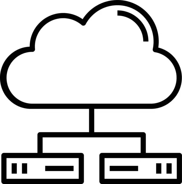 Database Server Hosting Icoon Grote Lijnen — Stockvector