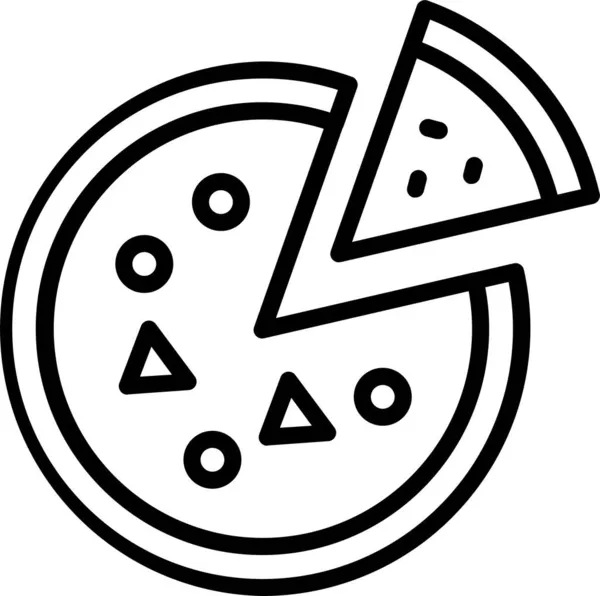 Pizza Food Γρήγορο Εικονίδιο Στυλ Περίγραμμα — Διανυσματικό Αρχείο