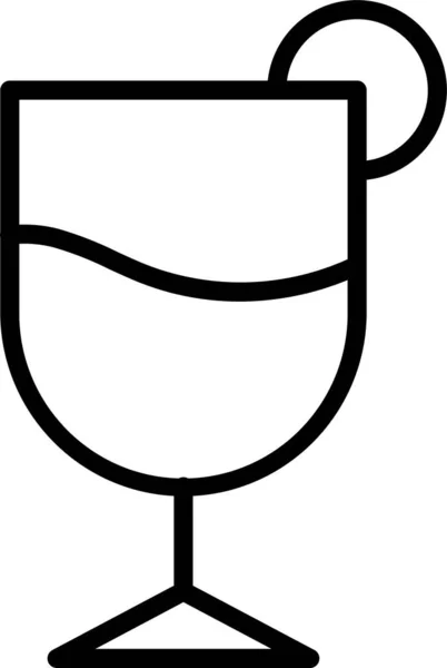 Икона Алкоголя Стеклянных Напитков Стиле Набросков — стоковый вектор