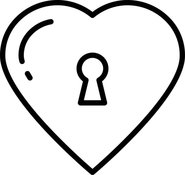 Сердце Ключ Иконка Стиле Наброска — стоковый вектор