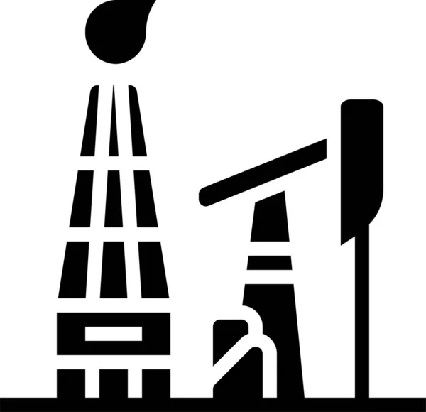 Енергетична Іконка Передових Нафтогазових Досліджень Відновлення Твердому Стилі — стоковий вектор