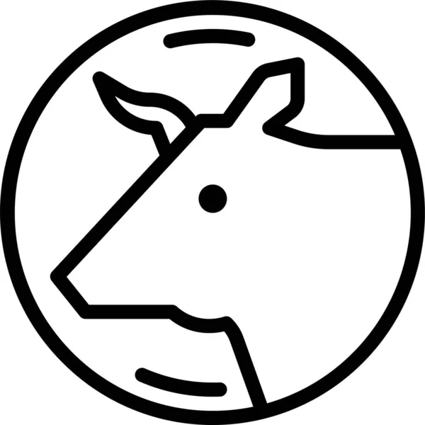 Ikona Zwierząt Wołowych Zarysie — Wektor stockowy
