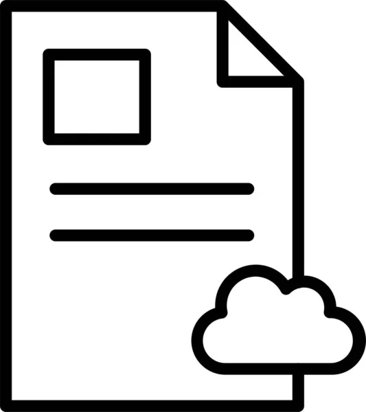 Εικονίδιο Δικτύωσης Αποθήκευσης Cloud Στυλ Περιγράμματος — Διανυσματικό Αρχείο
