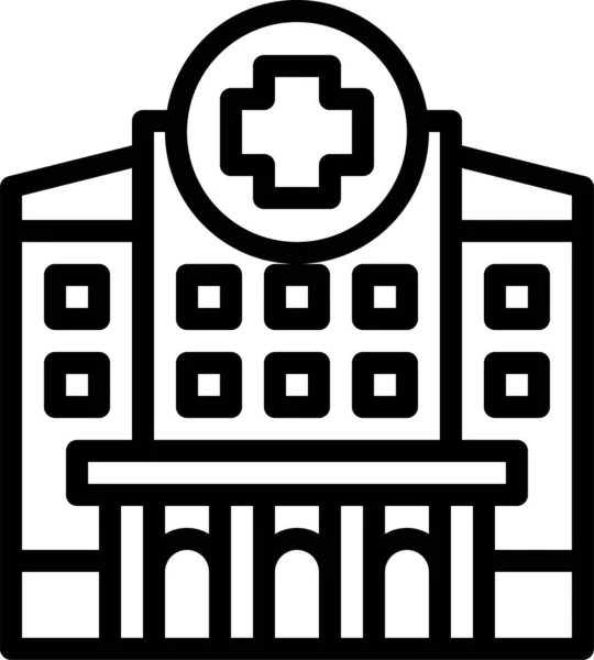 Buildings Clinic Health Icon Outline Style — Stock Vector