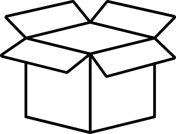 Buka Ikon Kotak Kardus Dalam Gaya Outline - Stok Vektor