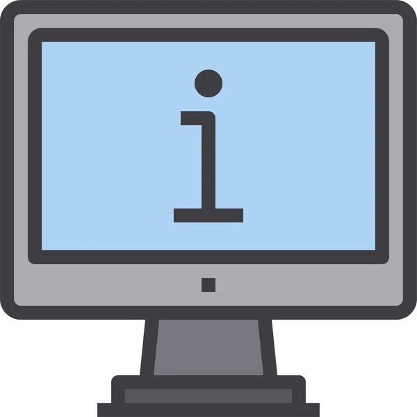 フルアウトライン形式のコンピュータ情報インターフェースのアイコン — ストックベクタ