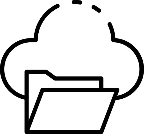 Cloud Computing Bestand Pictogram Outline Stijl — Stockvector