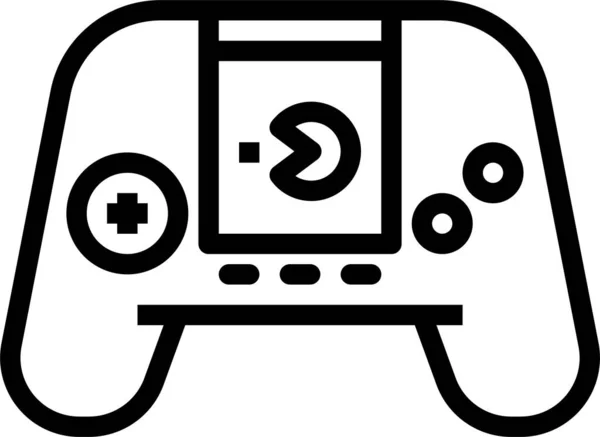 Icono Juego Controlador Consola Estilo Esquema — Vector de stock