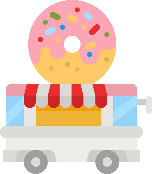 Donut Food Truck Icône — Image vectorielle