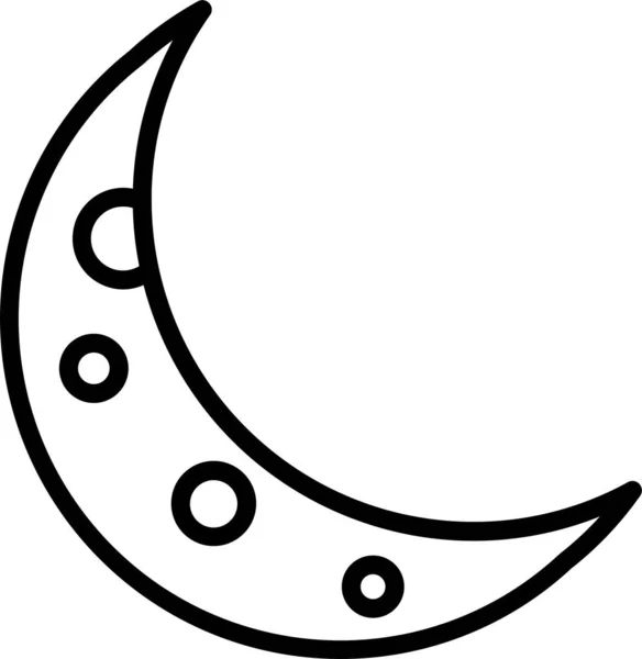 Иконка Фазы Лунной Ночи Стиле Контура — стоковый вектор